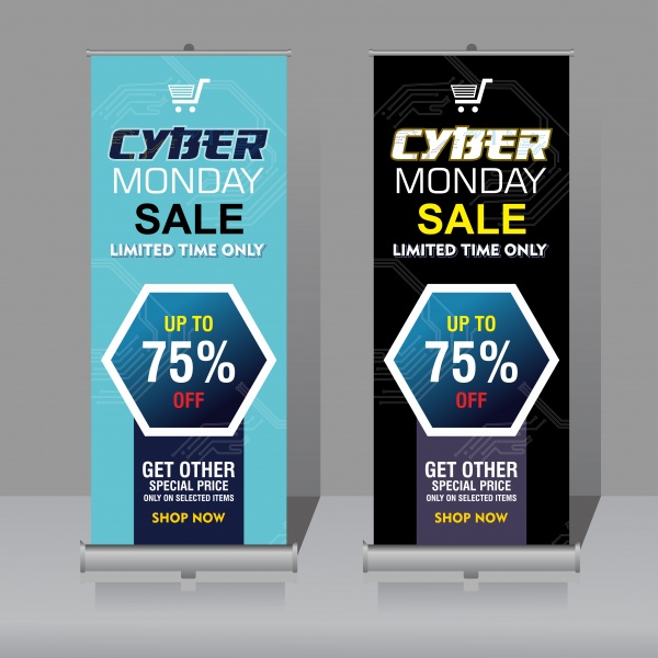 Cyber monday sale vetor banner template ((eps (12 files)