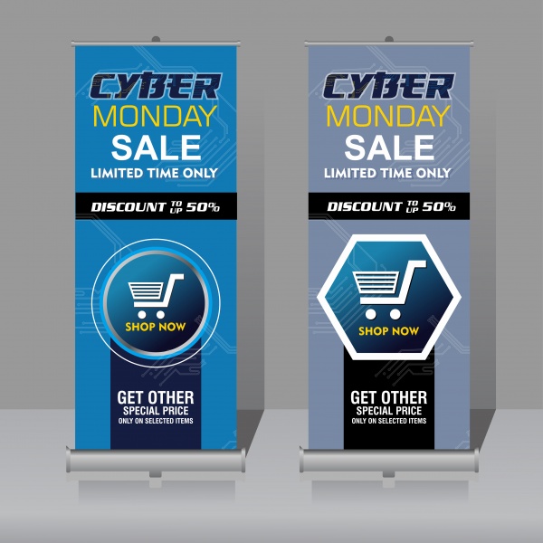 Cyber monday sale vetor banner template ((eps (12 files)
