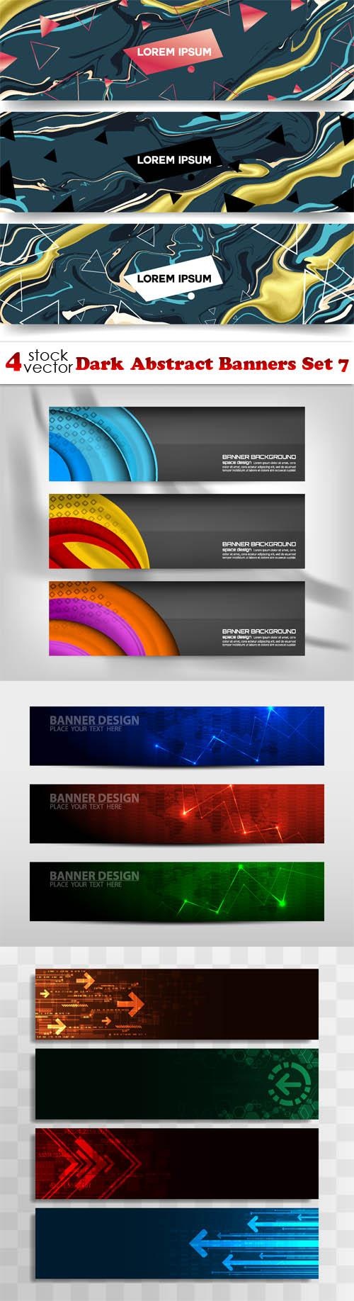 Dark Abstract Banners Set 7 (9 files)