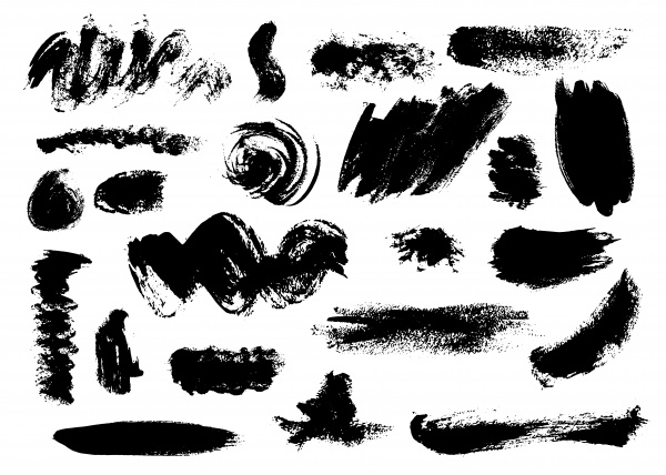 Grunge collection splashes of ink and black paint 6 ((eps (32 files)