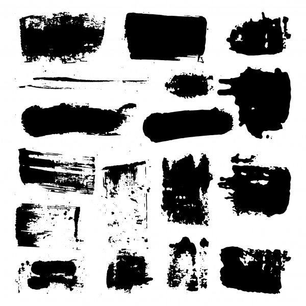 Grunge collection splashes of ink and black paint 6 ((eps (32 files)