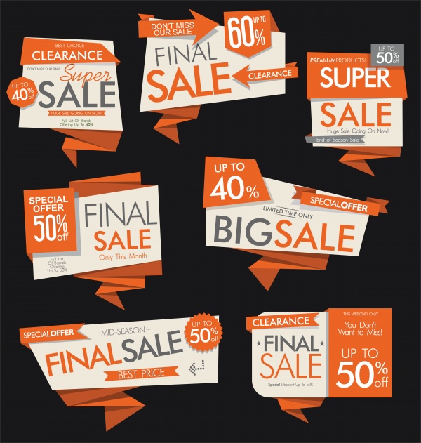 Modern sale banners and labels vector collection ((eps (36 files)