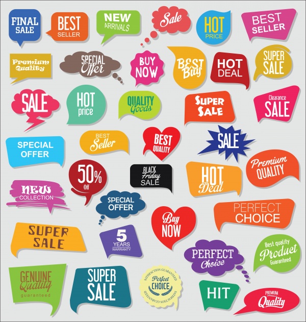 Modern sale banners and labels vector collection ((eps (36 files)