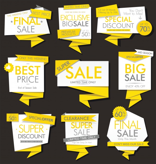 Modern sale banners and labels vector collection ((eps (58 files)