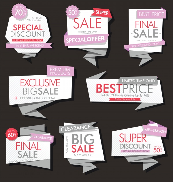 Modern sale banners and labels vector collection ((eps (58 files)
