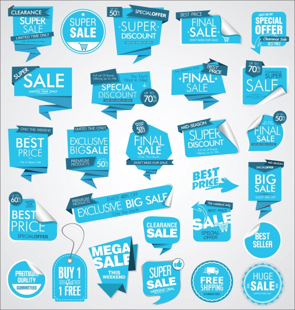 Modern sale vector banners and labels collection ((eps (50 files)