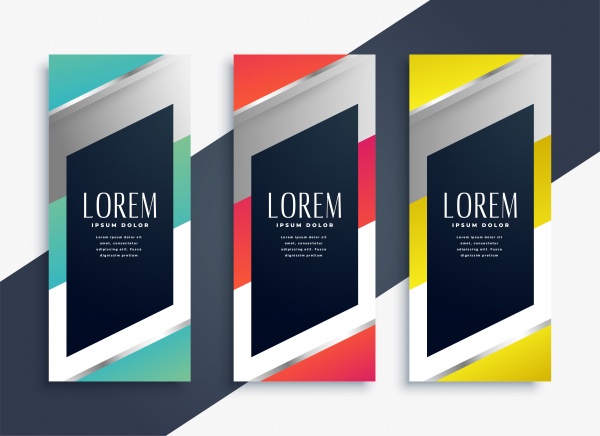 Premium set of vector geometric banners ((eps (20 files)