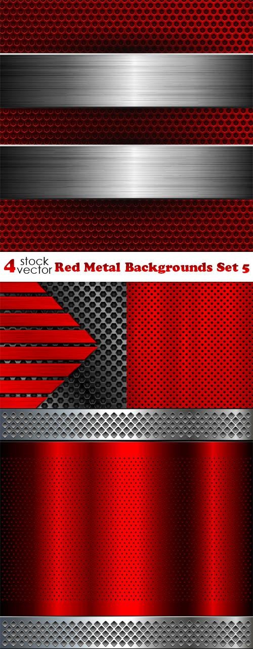 Red Metal Backgrounds Set 5 ((ai ((tff (9 files)