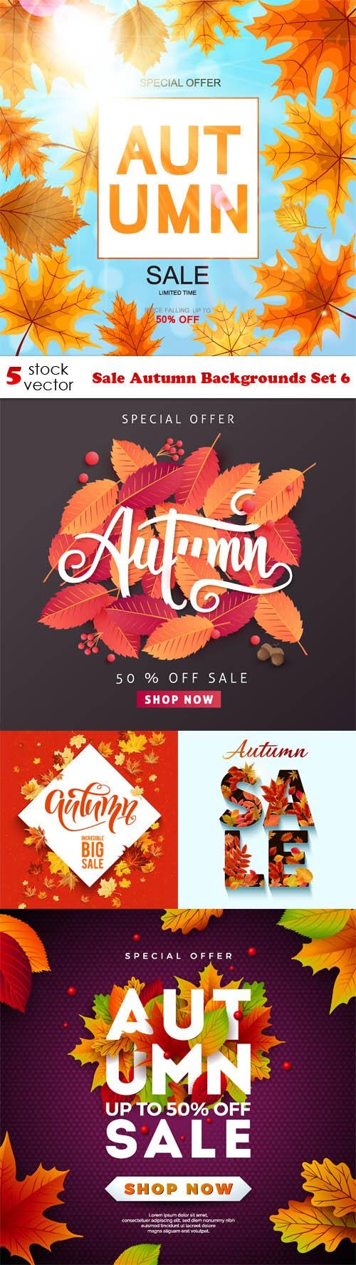 Sale Autumn Backgrounds Set 6 ((ai ((eps ((png (11 files)