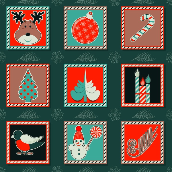 Set of christmas seamless textures in vector ((eps (18 files)
