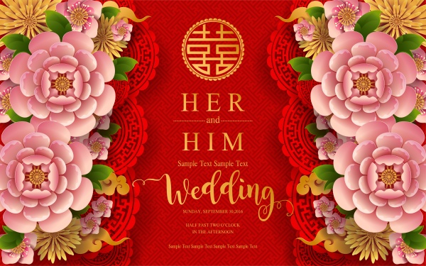 Vector chinese wedding card ((eps (22 files)