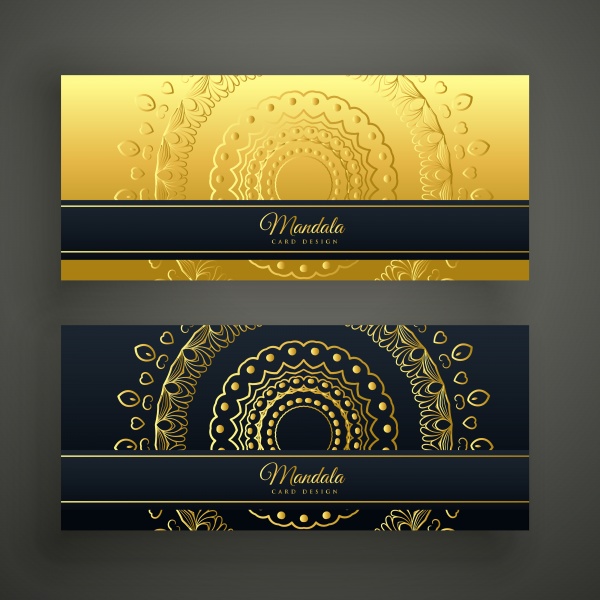 Vector gold luxury mandala cards ((eps (22 files)