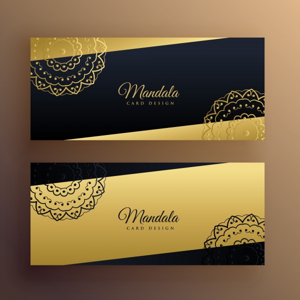 Vector gold luxury mandala cards ((eps (22 files)