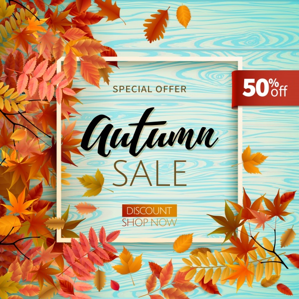Autumn vector sale in frame from leaves ((eps (18 files)