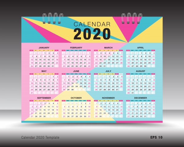 Calendar 2019 year template creative vector design 4 ((eps (8 files)