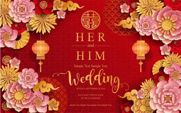 Chinese wedding vector card ((eps (10 files)