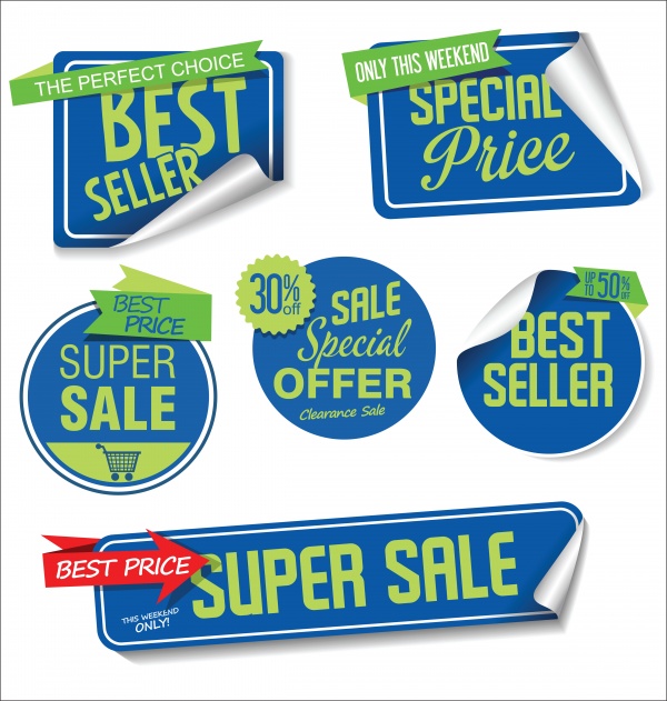 Collection of sale discount and promotion banners and labels ((eps (38 files)