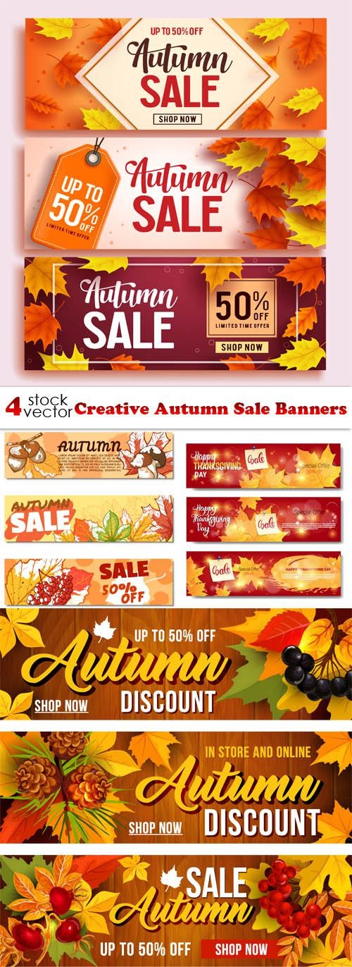 Creative Autumn Sale Banners ((eps (9 files)