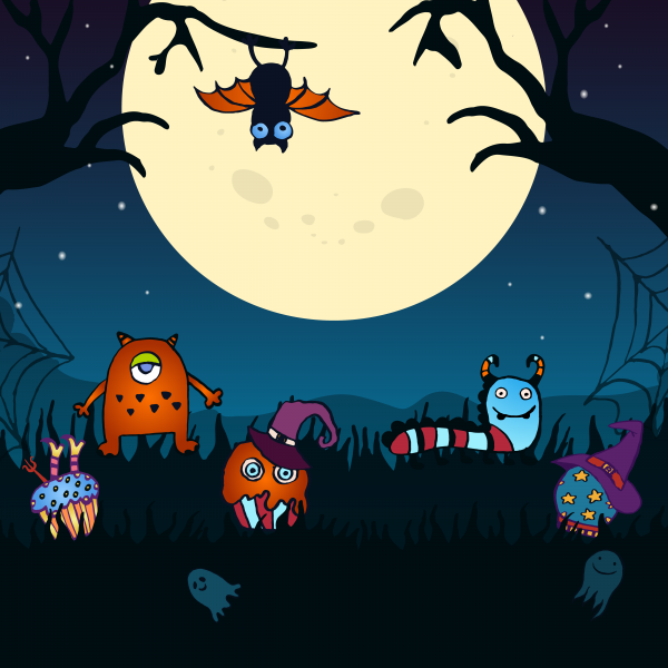 Halloween Monsters Vector Illustration ((ai ((eps (7 files)