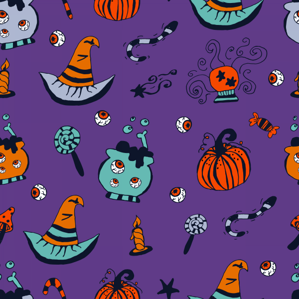 Happy Halloween Illustration Vector Pattern ((ai ((eps ((png (7 files)