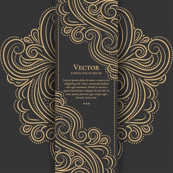 Vector vintage backgrounds with gold patterns ((eps (24 files)
