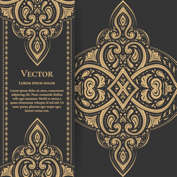 Vector vintage backgrounds with gold patterns ((eps (24 files)