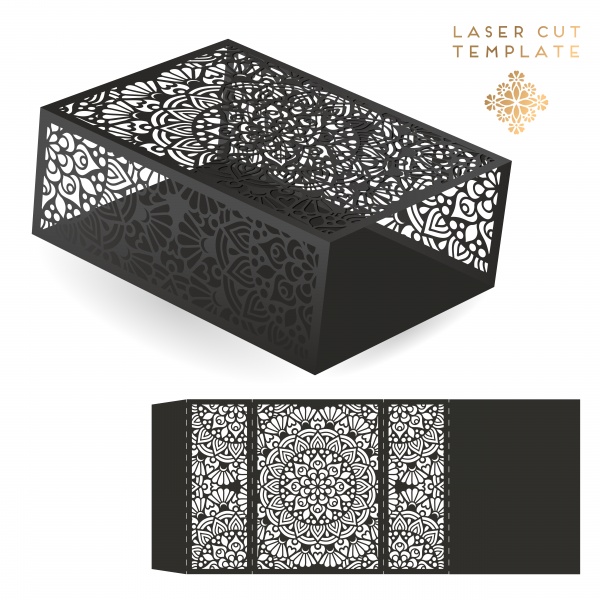 Vector wedding card laser cut template, vintage decorative elements ((eps (28 files)