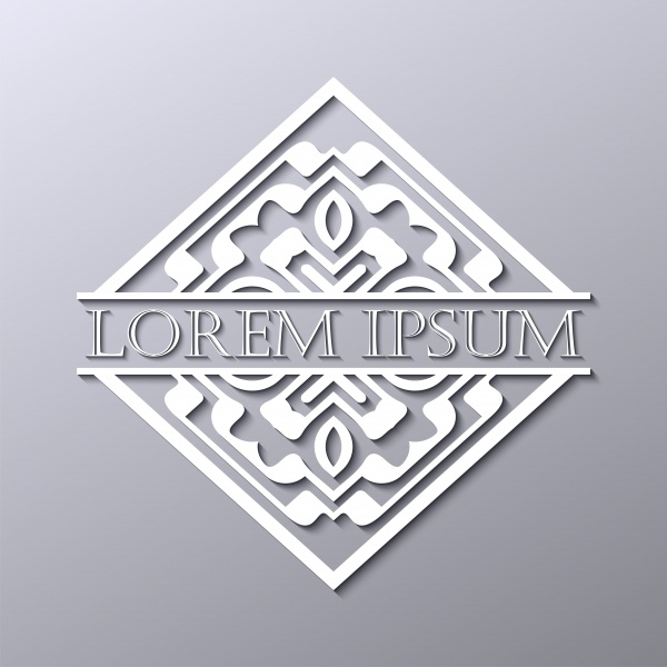 Luxury art deco white vector frame, vector label for logo ((eps (38 files)