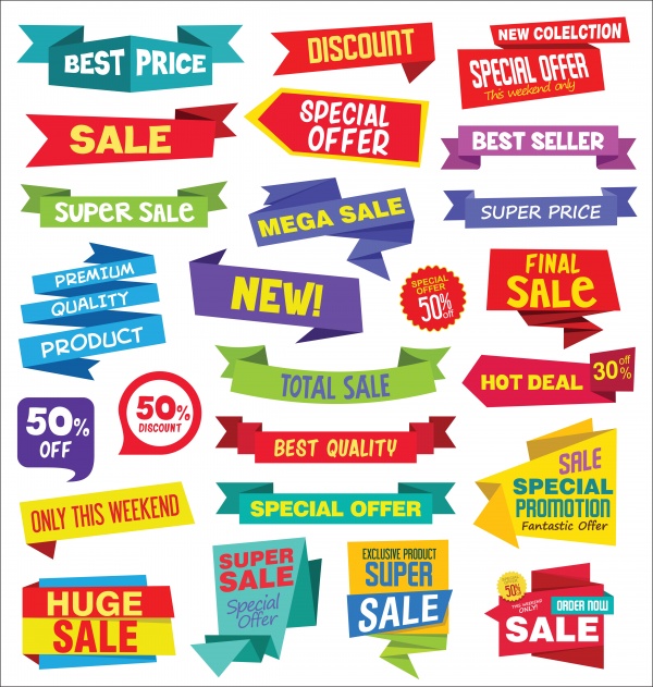 Sale stickers and tags origami design vector illustration ((eps (18 files)