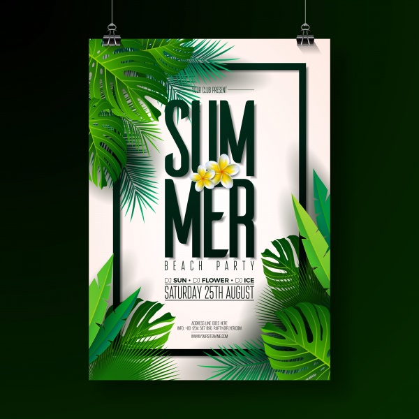 Summer beach vector design background ((eps (24 files)