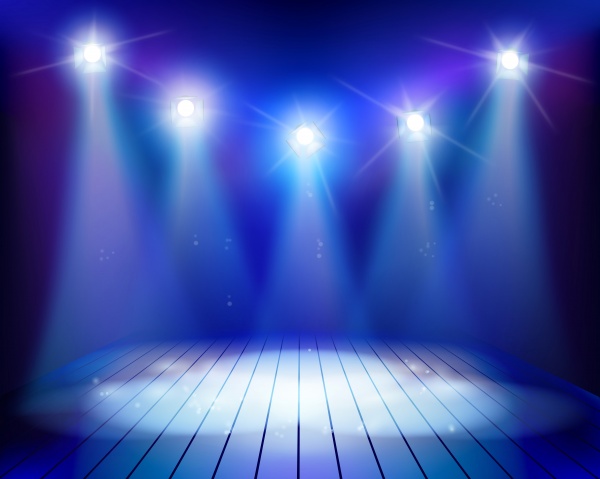 Various stage lights in the dark, vector spotlight on stage ((eps (22 files)