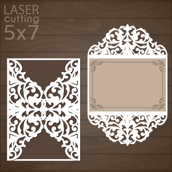 Wedding invitation or greeting vector card with abstract ornament 2 ((eps (18 files)
