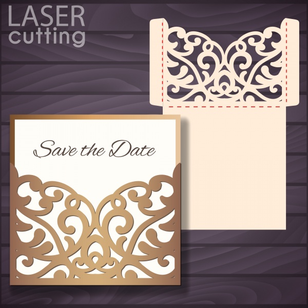 Wedding invitation or greeting vector card with abstract ornament 3 (18 files)