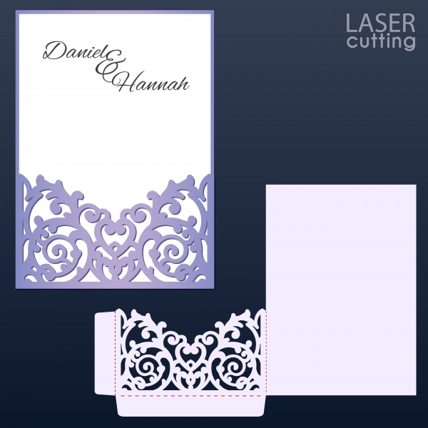 Wedding invitation or greeting vector card with abstract ornament 3 (18 files)