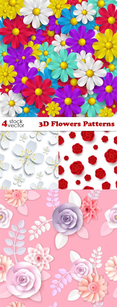 3D Flowers Patterns ((aitff (8 files)