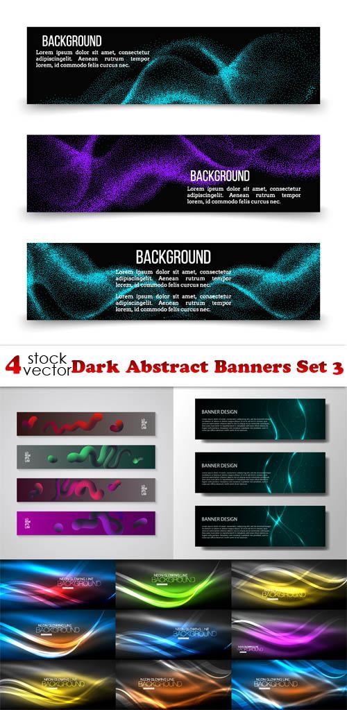 Dark Abstract Banners Set 3 ((aitff (9 files)