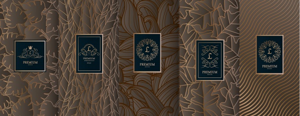 Design elements for packaging, design of luxury products for perfume ((eps (16 files)