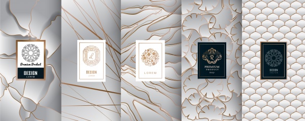 Design elements for packaging, design of luxury products for perfume 3 ((eps (14 files)