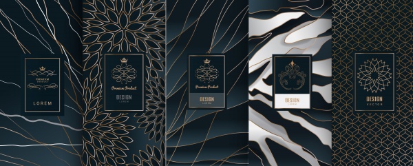 Design elements for packaging, design of luxury products for perfume 3 ((eps (14 files)