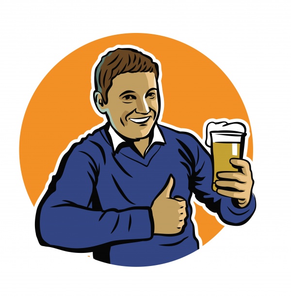 Man with beer ((eps (22 files)