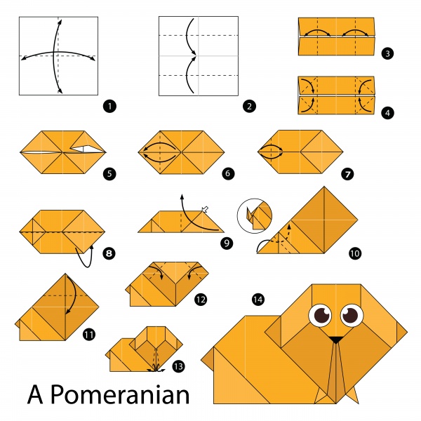 Origami animal for cutting and folding paper ((eps (50 files)