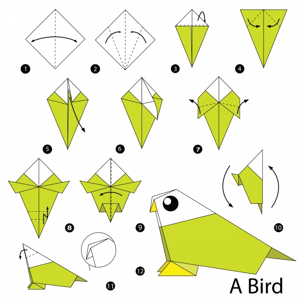 Origami animal for cutting and folding paper ((eps (50 files)