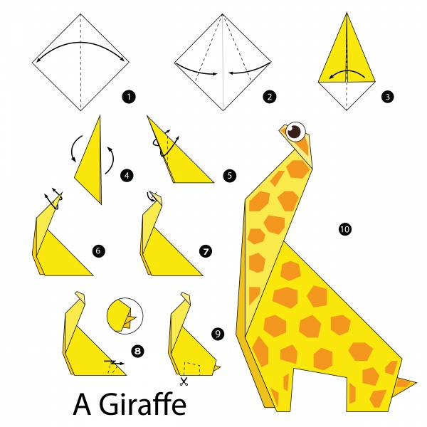Origami animal for cutting and folding paper 2 ((eps (50 files)