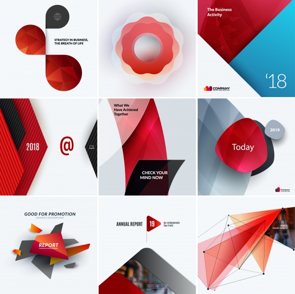 Set of abstract vector design for graphic template ((eps (24 files)