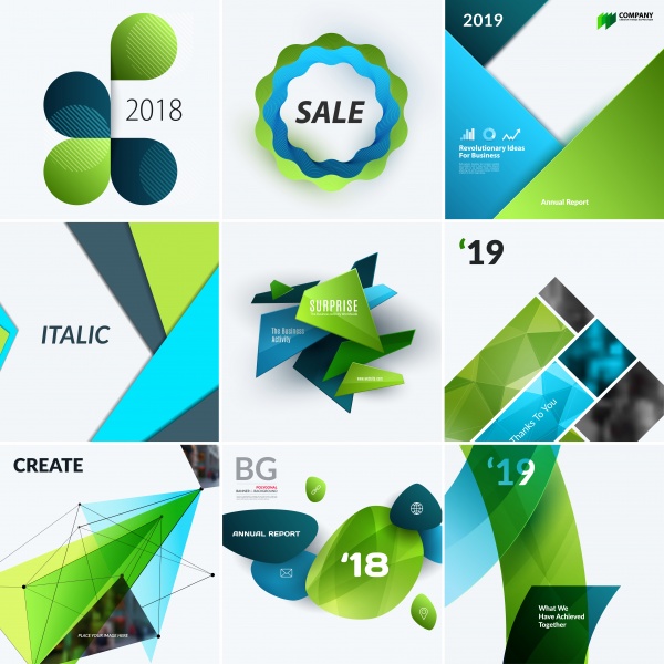 Set of abstract vector design for graphic template ((eps (24 files)