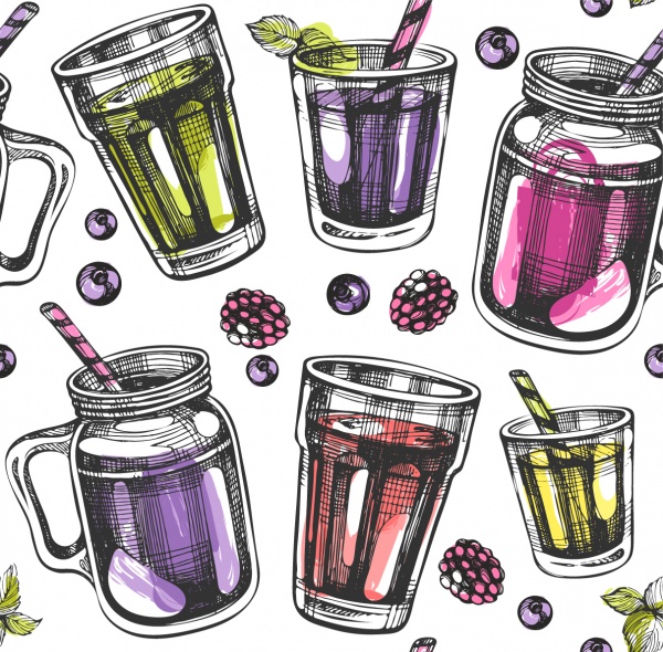 Smoothies - hand drawn illustrations ((eps (23 files)
