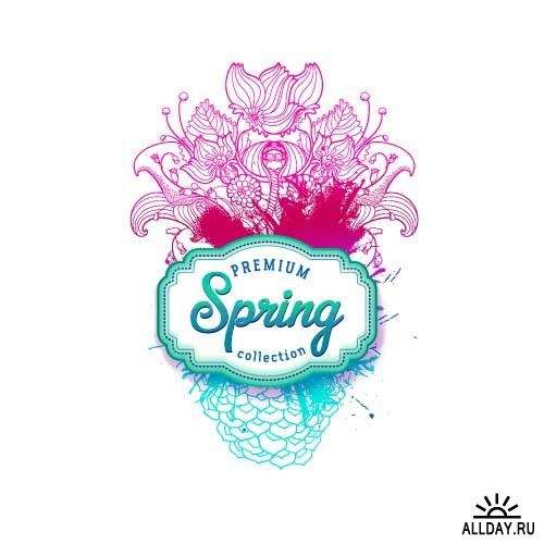 Spring background ((eps (10 files)