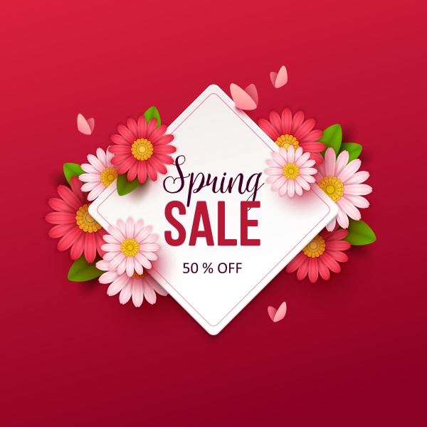 Spring flowers vector banner template ((eps (18 files)