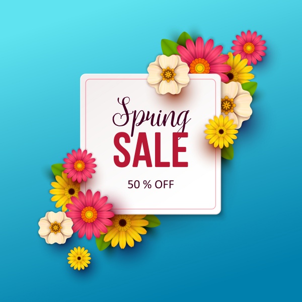 Spring flowers vector banner template ((eps (18 files)
