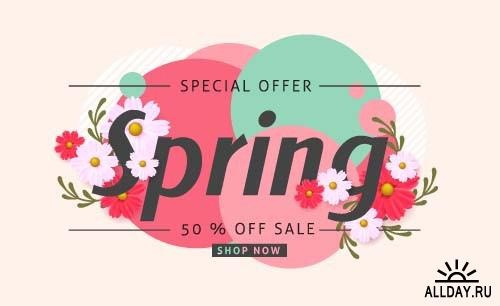 Spring sale backgrounds 2 ((eps (6 files)